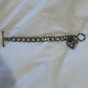 Juicy Couture Sliver Heart  Charm Bracelet